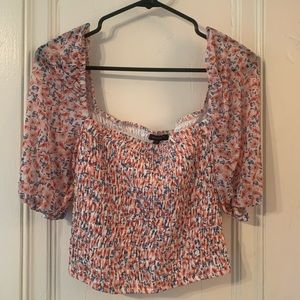 Off the shoulder floral blouse